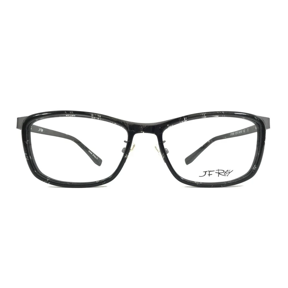 JF Rey Eyeglasses Frames JF2696 0210 Black Gray Gunmetal Rectangle 54-18-142